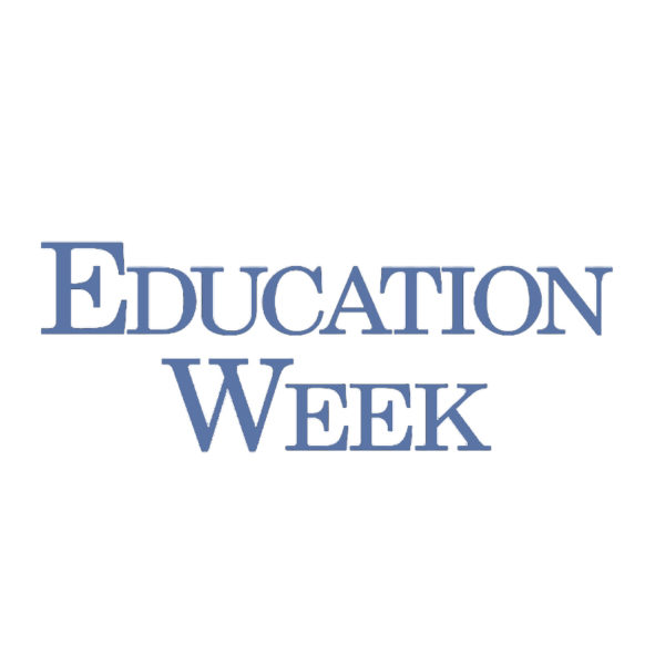 The words “Education Week” are written in large, blue, uppercase serif letters on a white background.